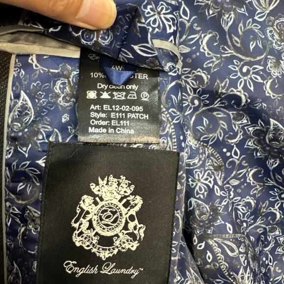 NWT English Laundry Blazer Jacket Black Wool Men 40R 33W - Picture 15 of 16